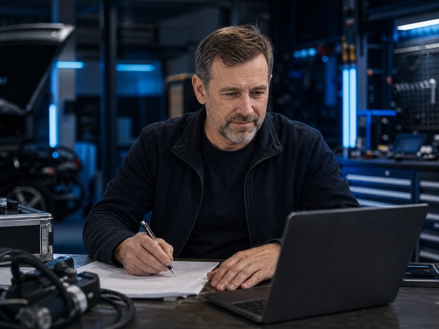 Dokumentation am Laptop